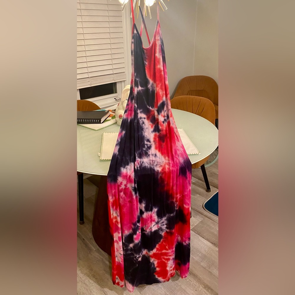 Dress Silky soft open back midi tie dye